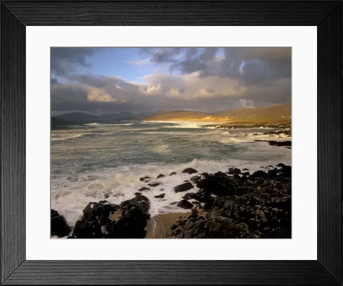 Framed Print : Break over Sound of Taransay Framed Print : Break over Sound of Taransay