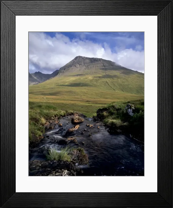 Framed Print : Glen Brittle with Allt Coir a Mhadaidh stream and Sgurr Thuilm Framed Print : Glen Brittle with Allt Coir a Mhadaidh stream and Sgurr Thuilm