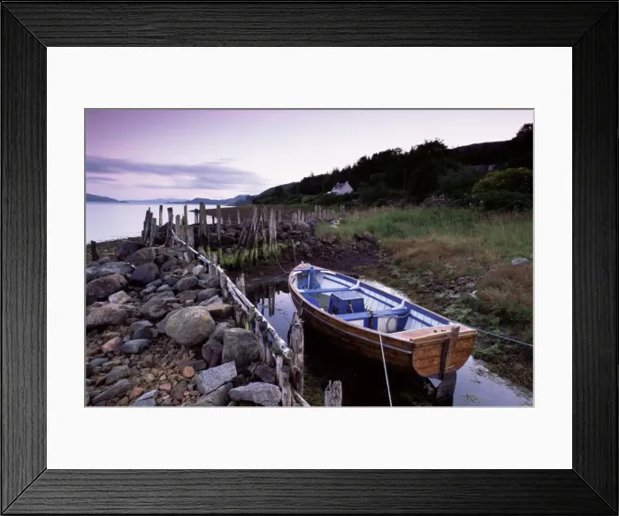 Framed Print : Small boat and house Framed Print : Small boat and house