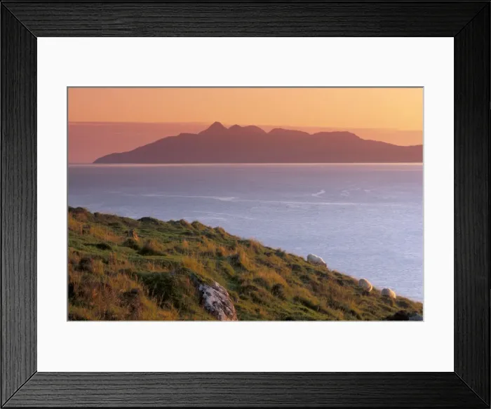 Framed Print : Sheep and Rum island at sunset Framed Print : Sheep and Rum island at sunset