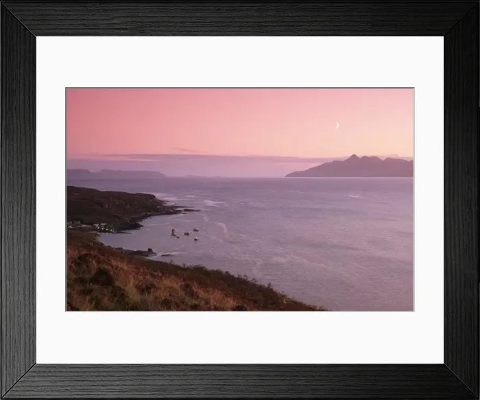 Framed Print : Elgol small fishing harbour and Rum island