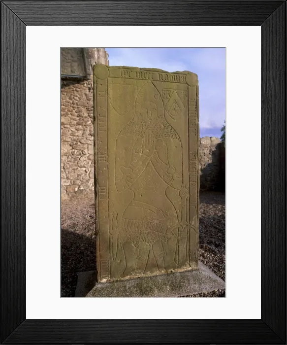 Framed Print : Grave slab of a knight