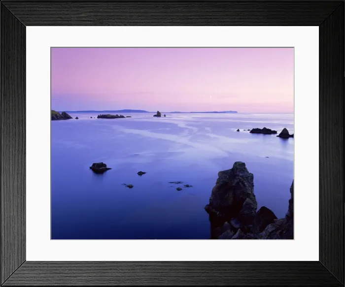 Framed Print : Sunset over the Sand Wick and Foula Framed Print : Sunset over the Sand Wick and Foula