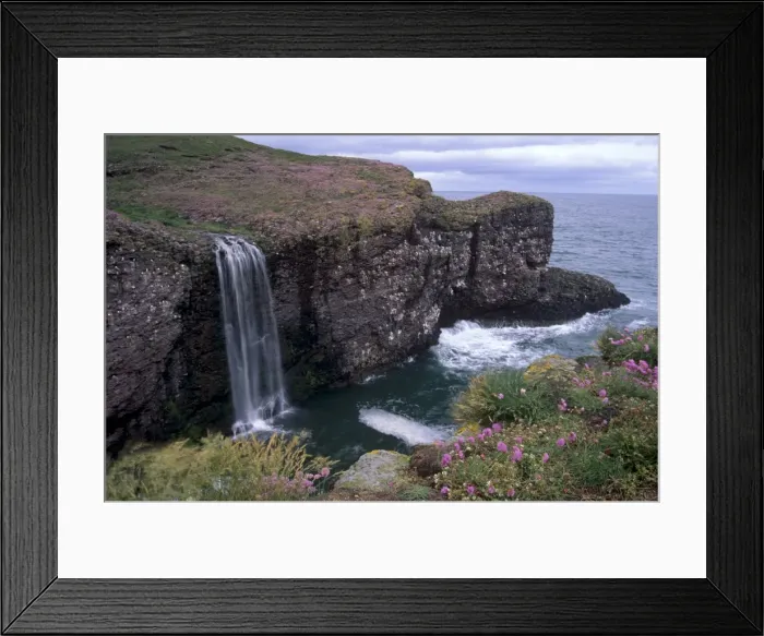 Framed Print : Sheer cliffs 75m high of old red sandstone conglomerate Framed Print : Sheer cliffs 75m high of old red sandstone conglomerate