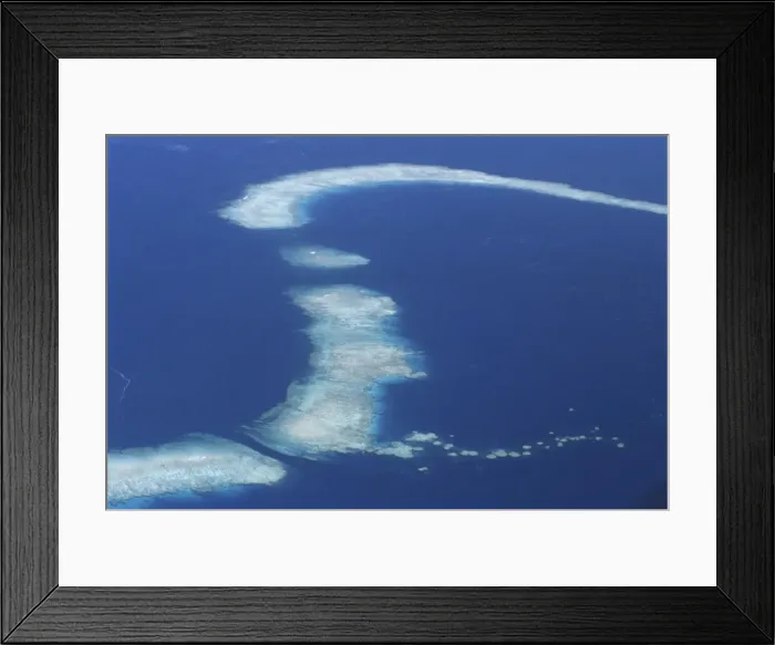 Framed Print : Aerial of offshore reef systems in the Solomon Islands Framed Print : Aerial of offshore reef systems in the Solomon Islands