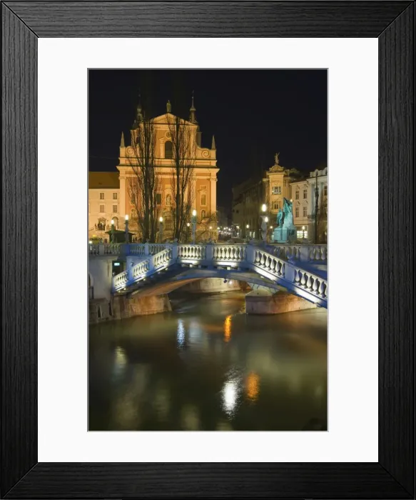 Framed Print : Tromstovje Triple bridge over the River Ljubljanica Framed Print : Tromstovje Triple bridge over the River Ljubljanica