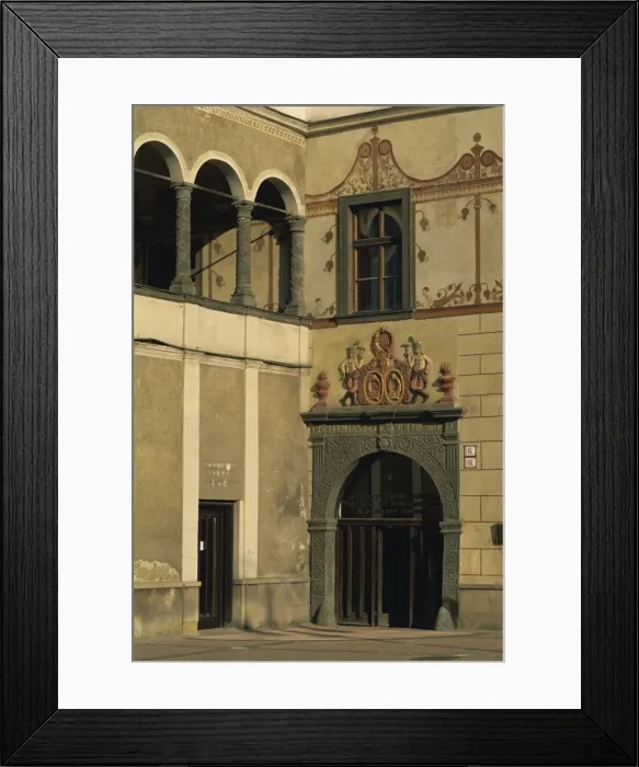 Framed Print : Decorative carving on the facade of a Venetian house Framed Print : Decorative carving on the facade of a Venetian house
