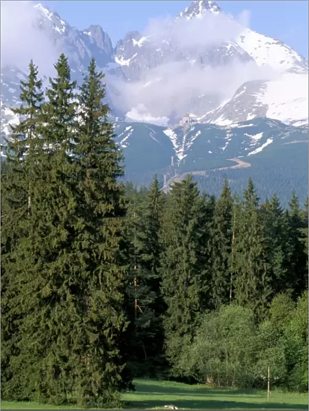 High Tatra Mountains from Tatranska Lomnica
