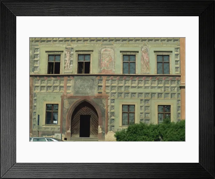 Framed Print : Painted walls of an old merchants house on the main square in Levoca Framed Print : Painted walls of an old merchants house on the main square in Levoca