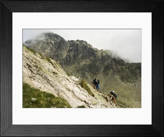Framed Print : Hikers on difficult trail Framed Print : Hikers on difficult trail
