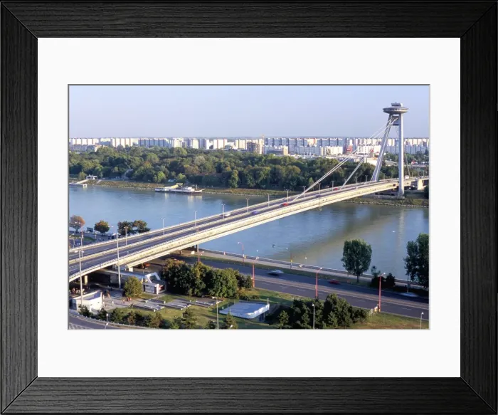 Framed Print : SNP Bridge spans Danube River Framed Print : SNP Bridge spans Danube River