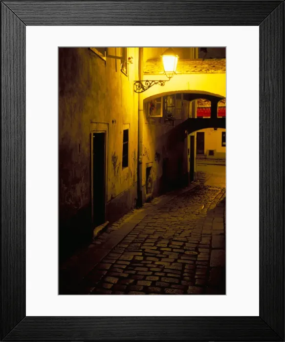 Framed Print : Bastova Street is a fine example of historical street Framed Print : Bastova Street is a fine example of historical street