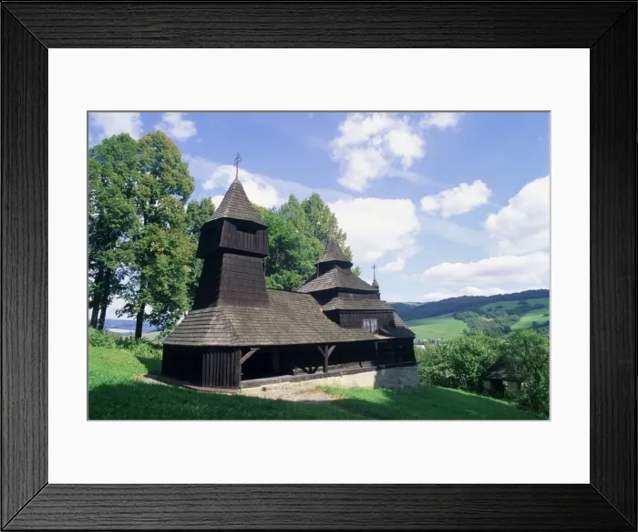 Framed Print : Wooden Orthodox 18th century church of St Framed Print : Wooden Orthodox 18th century church of St