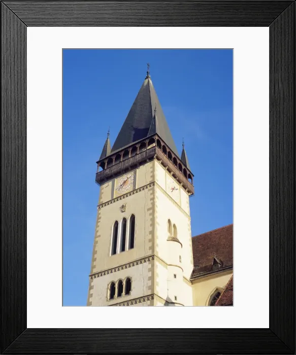 Framed Print : 15th century Gothic tower of church of St Framed Print : 15th century Gothic tower of church of St