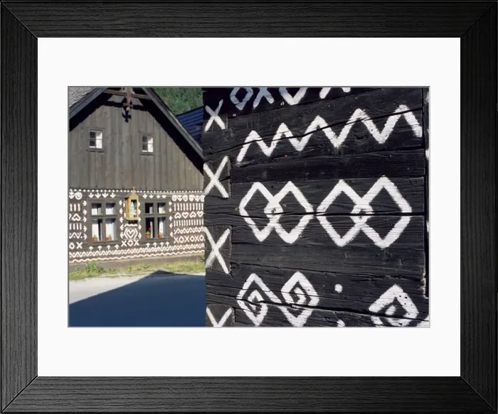 Framed Print : Unique decoration of houses based on patterns used Framed Print : Unique decoration of houses based on patterns used