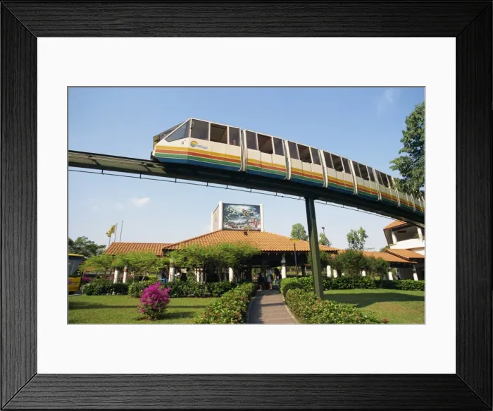 Framed Print : Monorail passes above Underwater World on Sentosa Island Framed Print : Monorail passes above Underwater World on Sentosa Island