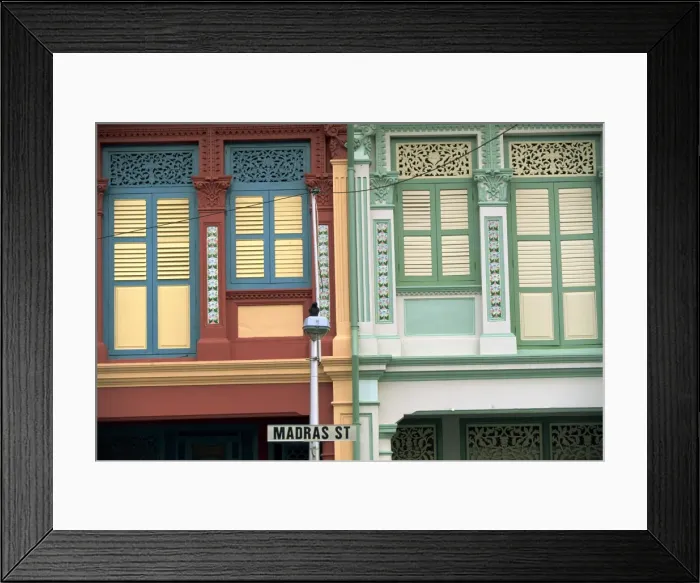Framed Print : Close-up of old houses with shuttered windows and pilasters Framed Print : Close-up of old houses with shuttered windows and pilasters