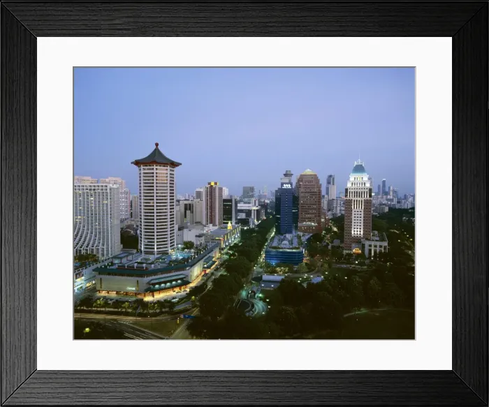 Framed Print : Aerial view over Orchard Road District Framed Print : Aerial view over Orchard Road District