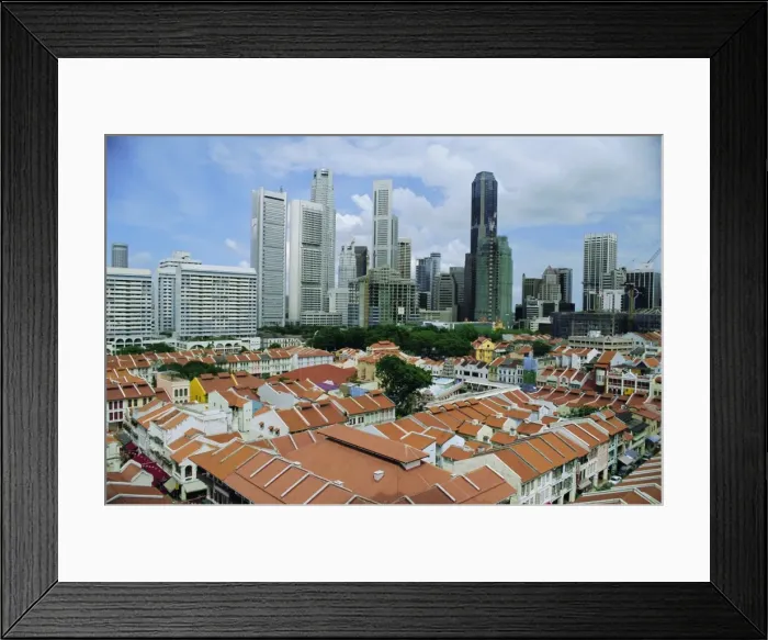 Framed Print : Elevated view over Chinatown Framed Print : Elevated view over Chinatown