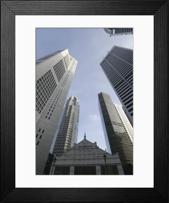 Framed Print : Raffles Place in the Financial District Framed Print : Raffles Place in the Financial District