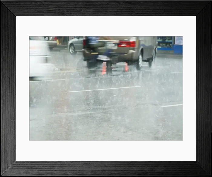 Framed Print : Rainstorm, blurred motion