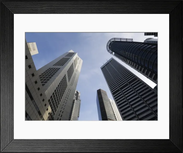 Framed Print : Raffles Place in the Financial District Framed Print : Raffles Place in the Financial District