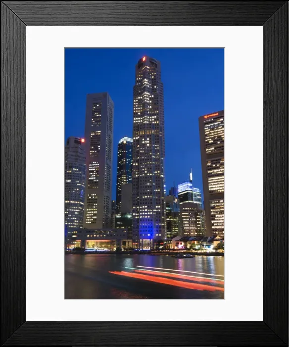 Framed Print : Boat Quay and the Financial District Framed Print : Boat Quay and the Financial District