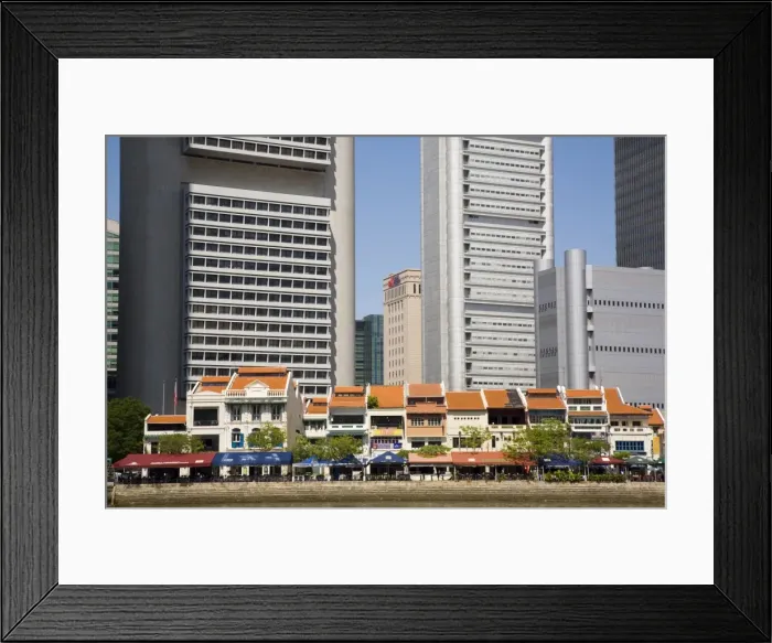 Framed Print : Boat Quay Conservation Area bars and restaurants in Framed Print : Boat Quay Conservation Area bars and restaurants in