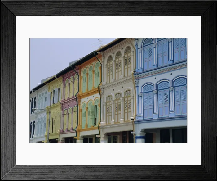 Framed Print : Restored Chinese houses near Tanjong Pagar Framed Print : Restored Chinese houses near Tanjong Pagar