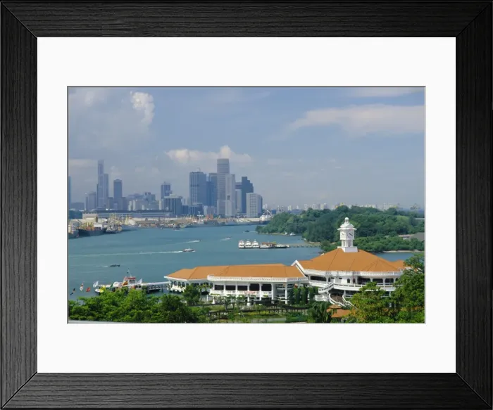 Framed Print : Ferry terminal of popular island resort with Keppel Framed Print : Ferry terminal of popular island resort with Keppel