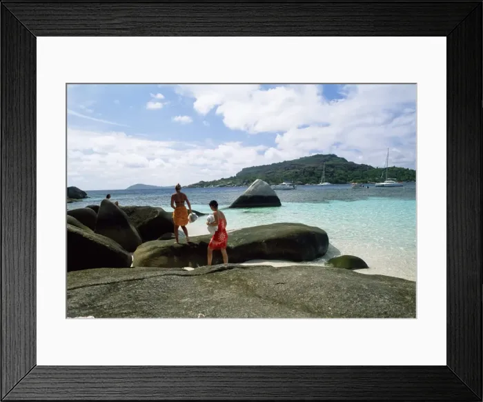 Framed Print : Tourists on rocks Framed Print : Tourists on rocks