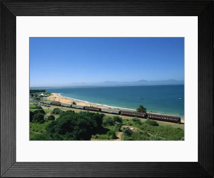 Framed Print : Santos Beach and Santos express old train Framed Print : Santos Beach and Santos express old train