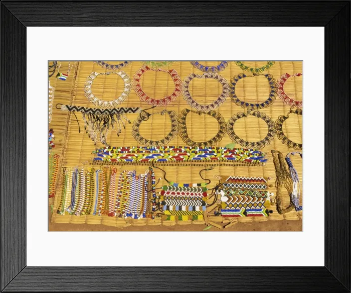 Framed Print : Curios and Zulu bead necklaces Framed Print : Curios and Zulu bead necklaces