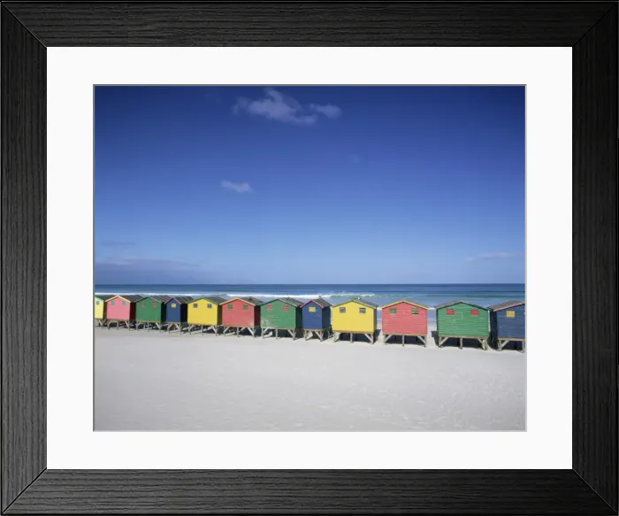 Framed Print : Colourful beach huts in Muizenberg Framed Print : Colourful beach huts in Muizenberg