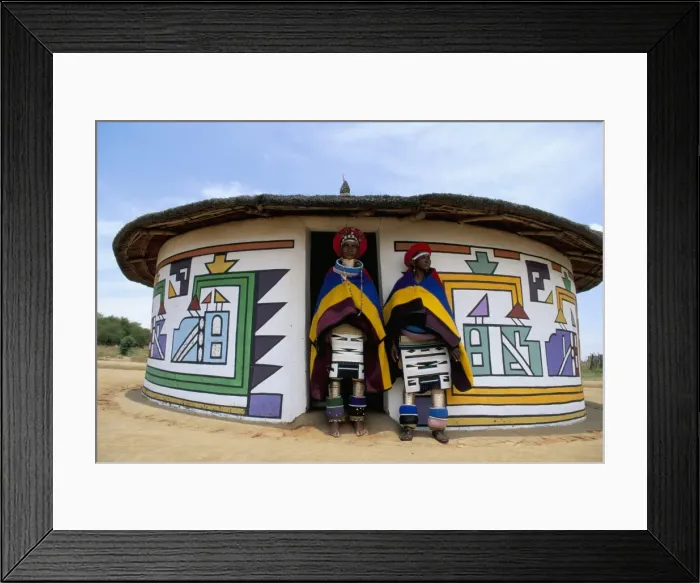 Framed Print : Nbelle (Ndbele) ladies outside house Framed Print : Nbelle (Ndbele) ladies outside house