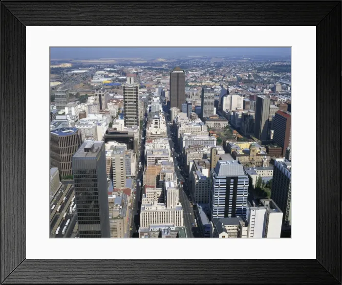 Framed Print : Aerial view over central Johannesburg Framed Print : Aerial view over central Johannesburg