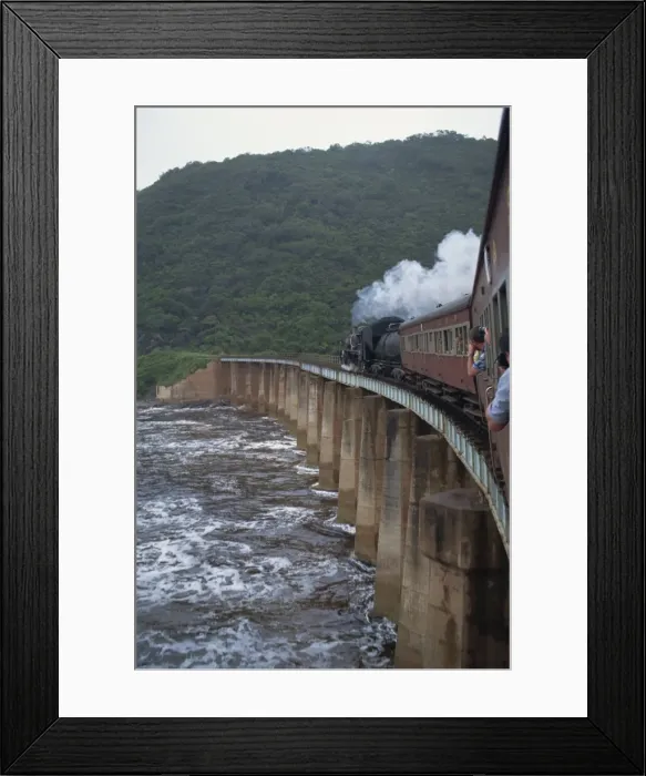 Framed Print : Outeniqua Choo Tjoe train crossing the Kaimans River Bridge Framed Print : Outeniqua Choo Tjoe train crossing the Kaimans River Bridge