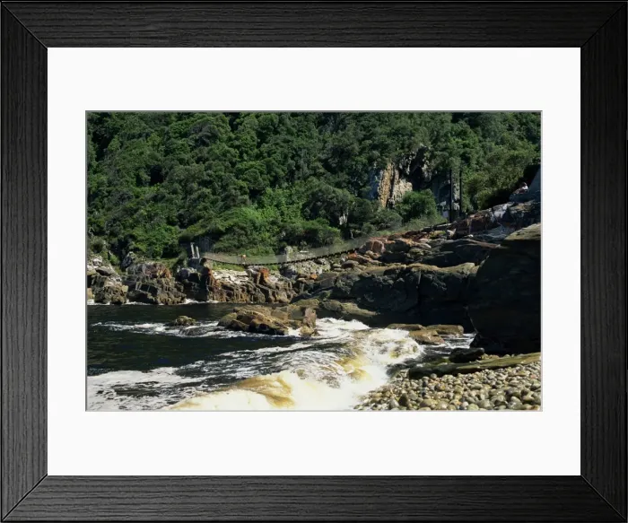 Framed Print : Bridge over Storms River mouth in the Tsitsikamma National Framed Print : Bridge over Storms River mouth in the Tsitsikamma National