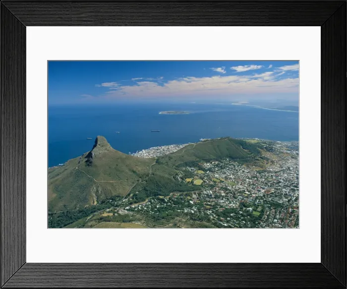Framed Print : Aerial view over Lions Head from Table Mountain Framed Print : Aerial view over Lions Head from Table Mountain