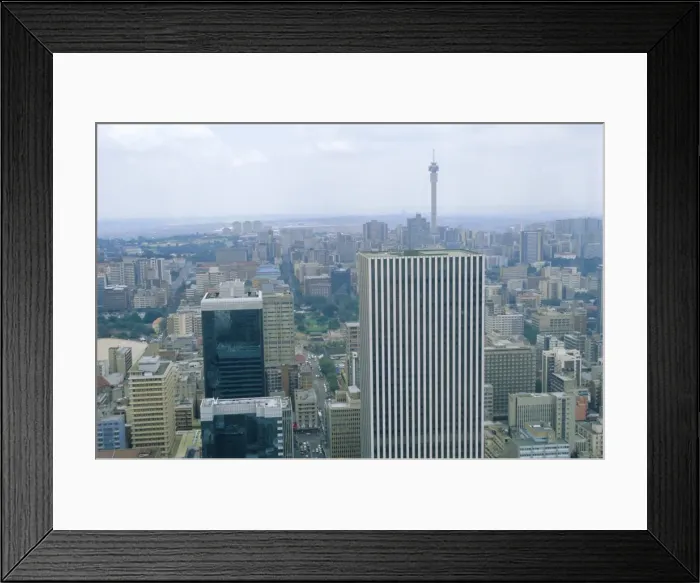 Framed Print : Aerial view of Johannesburg city centre