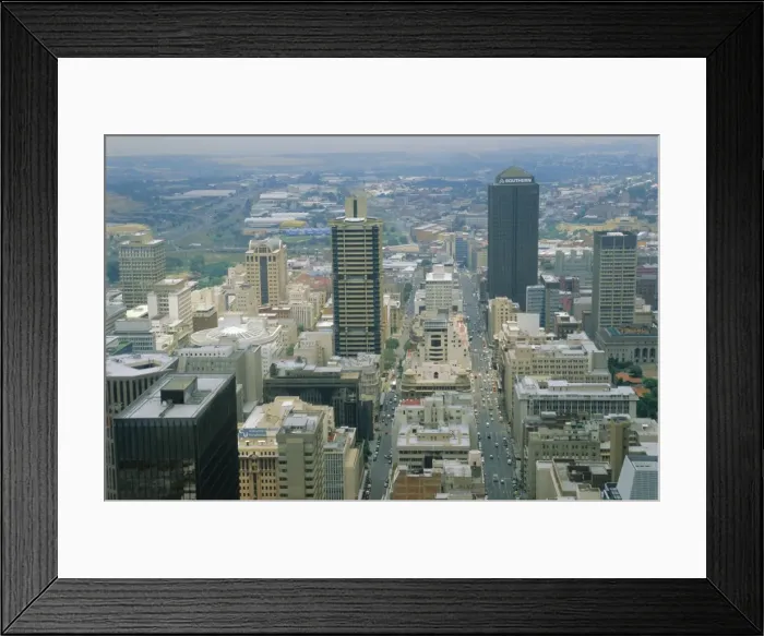 Framed Print : Aerial view of Johannesburg city centre Framed Print : Aerial view of Johannesburg city centre