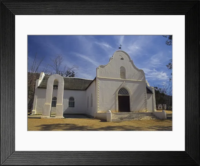Framed Print : Church building at historic Moravian mission station Framed Print : Church building at historic Moravian mission station