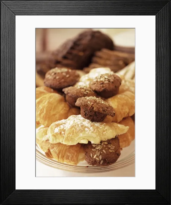 Framed Print : Croissants and muffins Framed Print : Croissants and muffins