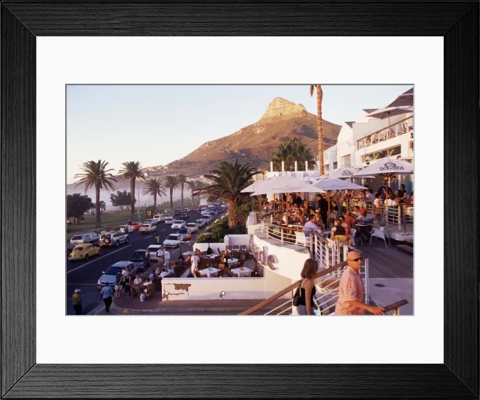 Framed Print : Camps Bay with Lions Head mountain in background Framed Print : Camps Bay with Lions Head mountain in background