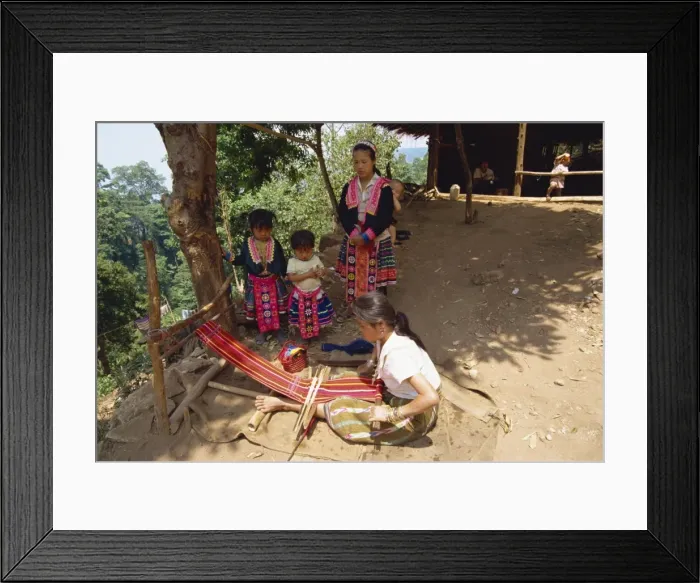 Framed Print : Meo hill tribe woman weaving Framed Print : Meo hill tribe woman weaving