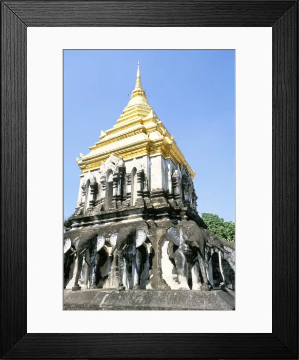 Framed Print : Chedi Chiang Lom at Wat Chiang Man Buddhist temple complex Framed Print : Chedi Chiang Lom at Wat Chiang Man Buddhist temple complex