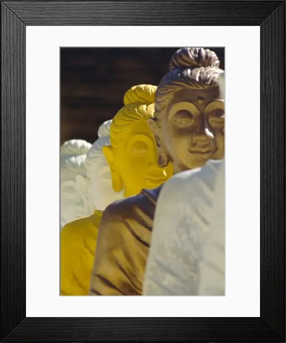 Framed Print : The 106 pieces of coloured cemented Buddha statue Framed Print : The 106 pieces of coloured cemented Buddha statue