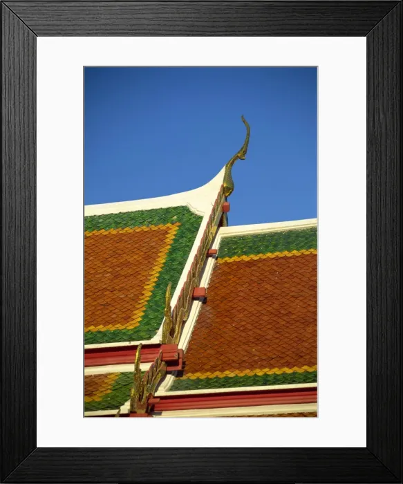 Framed Print : Close-up of the tiles on the roof of the temple of Wat Pho in Bangkok Framed Print : Close-up of the tiles on the roof of the temple of Wat Pho in Bangkok