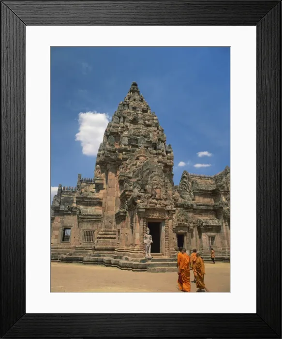 Framed Print : Buddhist monks in saffron robes in the central sanctuary Framed Print : Buddhist monks in saffron robes in the central sanctuary