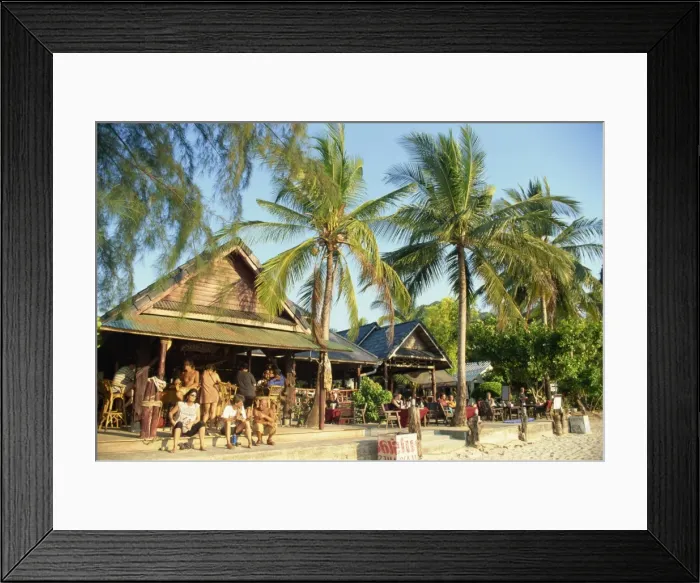 Framed Print : Tourists at bars and cafes at Railay Beach Framed Print : Tourists at bars and cafes at Railay Beach